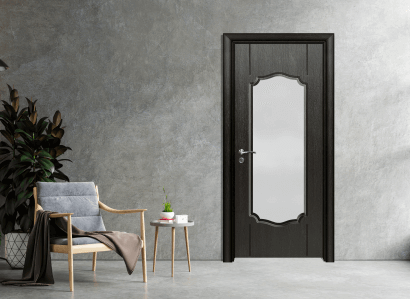 Интериорна врата Efapel модел със стъкло 4501 цвят черна мура