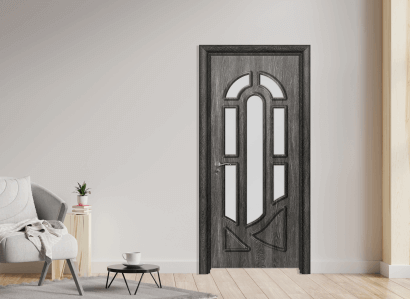 Интериорна врата Efapel модел със стъкло 4512 цвят сив ясен