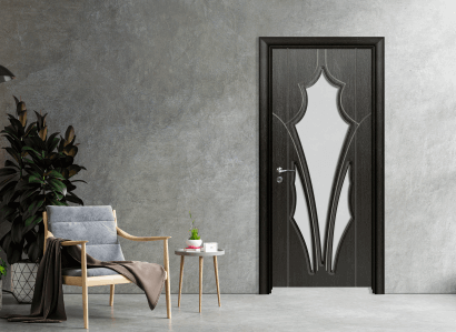 Интериорна врата Efapel модел със стъкло 4535 цвят черна мура