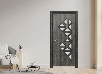 Интериорна врата Efapel модел със стъкло 4558 цвят сив ясен