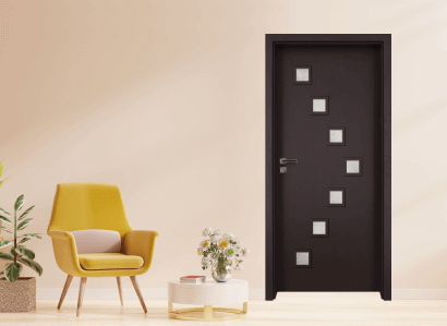 Интериорна врата Gradde Zwinger, цвят Орех Рибейра, стъклен модел