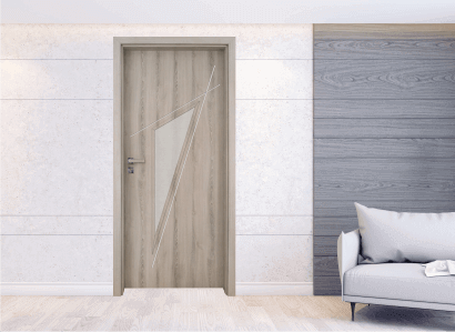 Интериорна врата серия Граде, модел Кристал Глас 4-2, цвят Veralinga