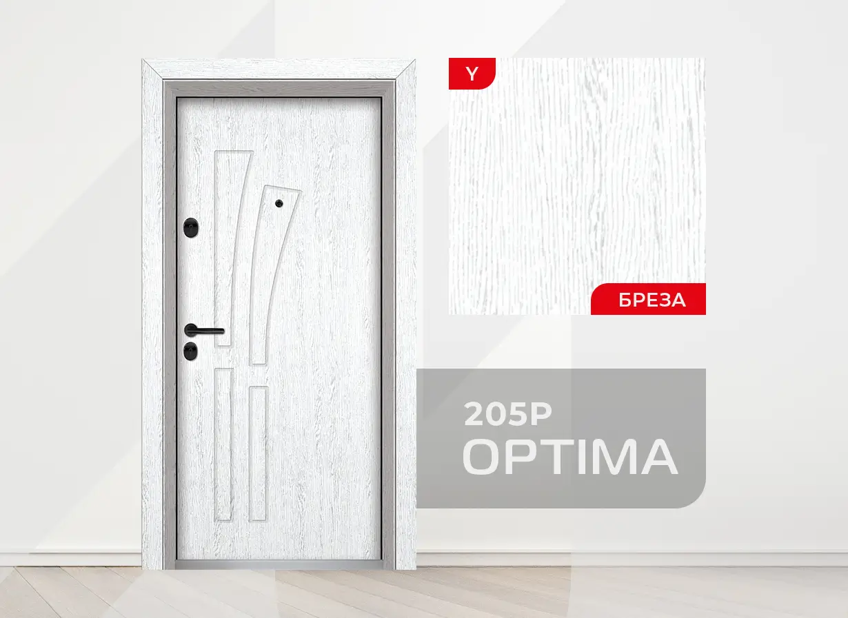 Входна врата серия Оптима, модел 205P, цвят Бреза