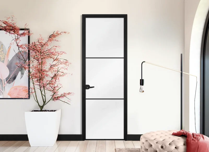 Стъклена Врата Lusso L7 Черен Мат